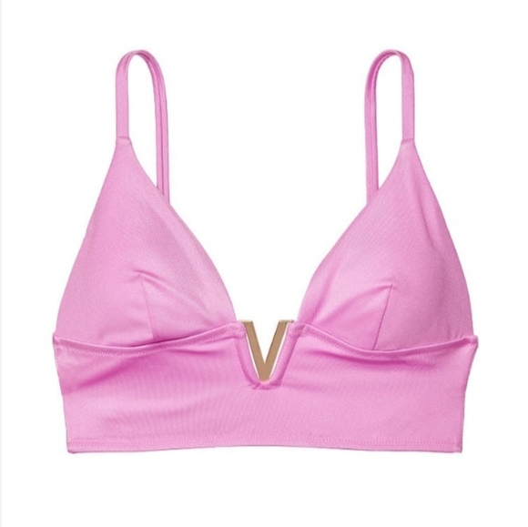 Victoria's Secret Pink Pull On Style Bra with Gold Hardware Detail, Size Large - Picture 1 of 5